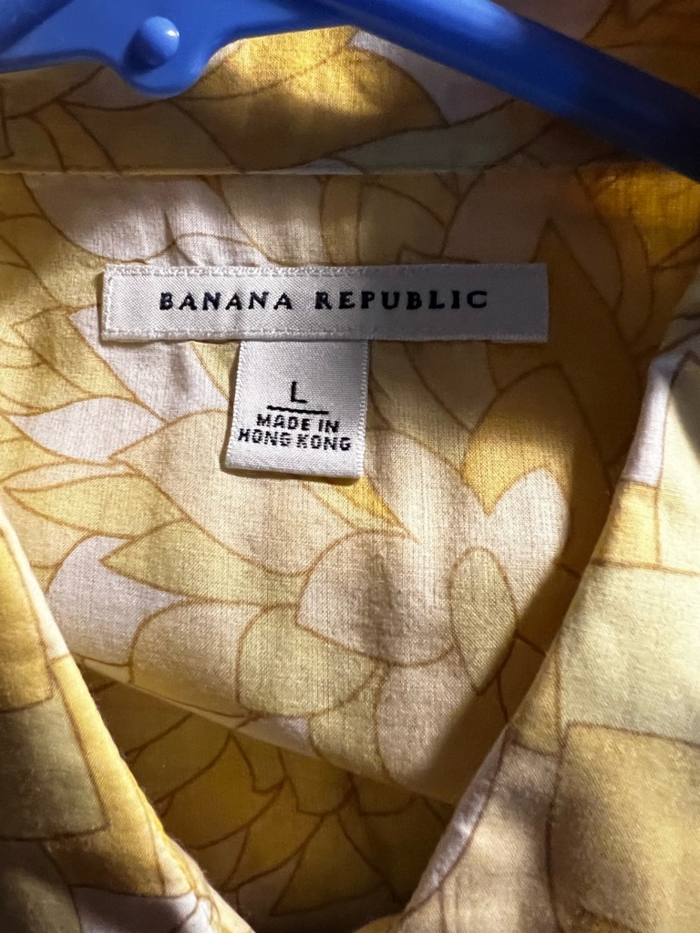 Banana Republic Yellow White Floral Collared Blouse (Size Large) - Picture 4 of 4